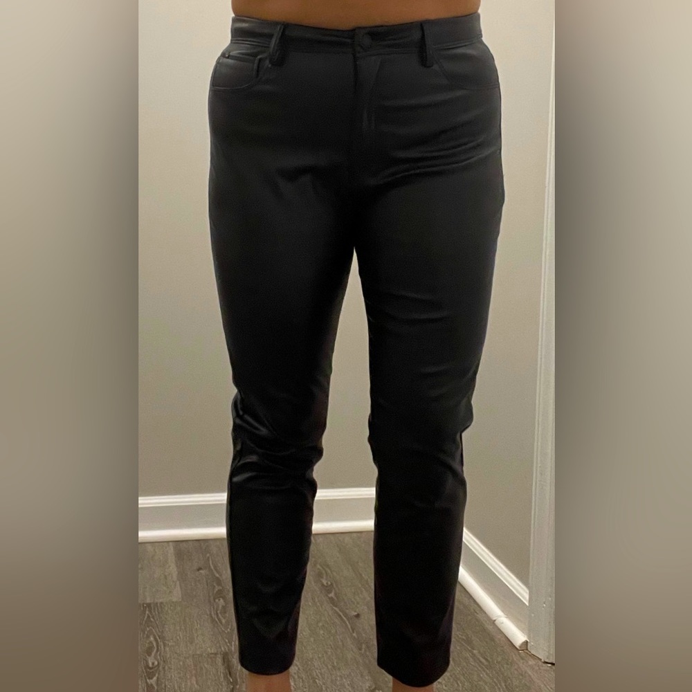 Vegan Leather Straight Leg Pants